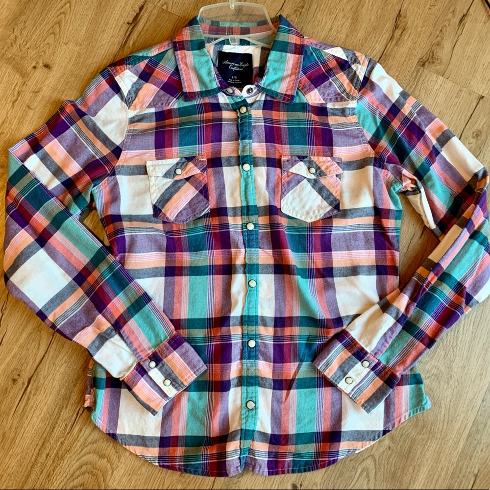 American Eagle Western Button Down